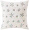 Fouriding Weihnachten Schneeflocke Kissenbezüge, Bunte Schneeflocke Plüsch Stickerei Kissenbezug 18 x 18 Zoll Weihnachten Quadratische Kissenbezüge für Sofa Couch Weihnachtsdekorationen