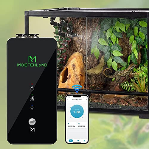 Moistenland WiFi-fähiger Reptilien-Nebel für Terrarien, Reptilien-Nebelsystem für Schlangenball, Python, Schildkröte, Eidechse, Aquarium mit 2 verstellbaren Sprühdüsen