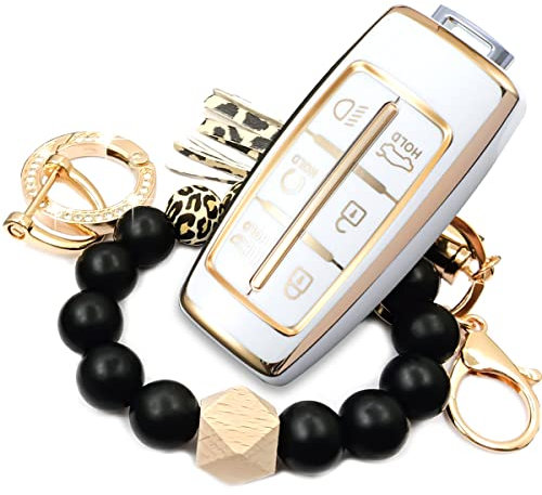 RFSRZ Schlüsselhülle Kompatibel mit Hyundai Genesis GV80 GV90 G70 G80 G90 GV70 Autozubehör Smart Armband Schlüsselhalter für Damen Herren (6 Tasten Weiß)