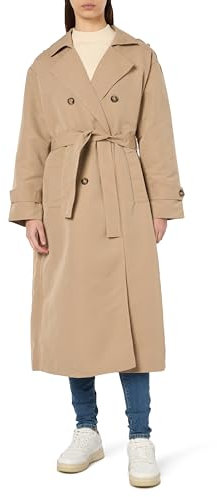 VERO MODA Vmchloe Long Trenchcoat Noos Jacket, Gris Clair, L Femmes