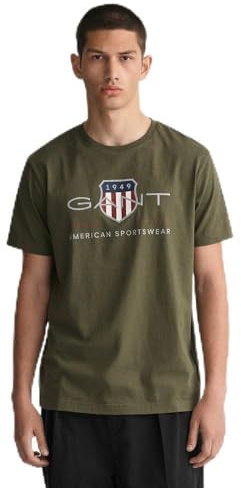 GANT Men's Reg Archive Shield SS T-Shirt, Juniper Green, S