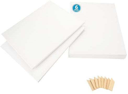 ASelected 6Pcs Art Canvas 40 x 50cm/16x20” Cotton White Blank Canvases for Acrylic Painting and Pouring Acrylic Painting for Artists At All Levels
