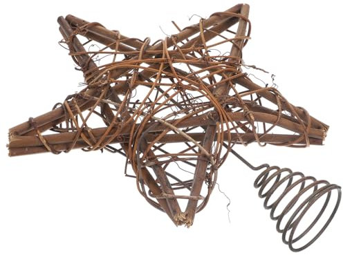 BUGUUYO Decoración De La Superior del Árbol De Navidad Topper De Árbol Final Tapa del Arbol De Navidad Superior del Árbol De Estrella Rota De Madera Poste De Luz Hueco