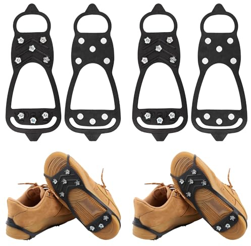 2 Paar Eisstollen, Universell rutschfeste Greifspikes Eisschneespikes Griffe Steigeisen Schuhspikes rutschfest Schuhe für Schuhe und Stiefel zum Gehen Wandern Klettern
