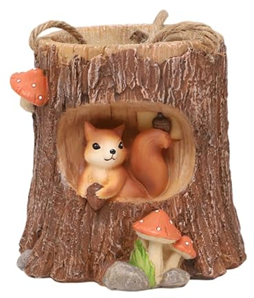 JTBDWOSK Fioriera Impiccagione Animale Creativa, Dolce Scoiattolo Gatto Hirsch Corgi Piccoli Vasi Piante, Supporto Pianta Rotonda Corda Iuta, Mini Vasi di Cactus Succulenta,Marrone