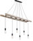 Balkenpendelleuchte 6-flammig mit Holzleiter, Breite 160cm