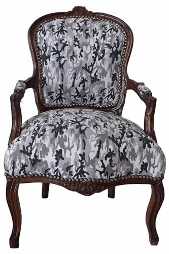 Königlicher Armlehnstuhl Louis XVI 60 cm Braun cat520g97 Palazzo Exklusiv