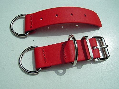 MJH BioThane Halsband Verschluss Halsbandadapter verstellbar 25mm breit versch. Farben (rot)
