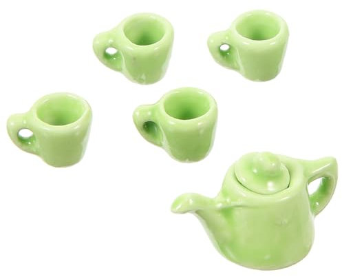 Toyvian Accesorios De Té Miniatura Juego De Tazas y Tetera Decoración para Minicasas