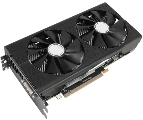 Bewinner Carte Graphique RX470 8 Go, Carte Vidéo D'ordinateur GDDR5 256 Bits, Cartes Graphiques D'ordinateur GPU avec DVI D, Double Ventilateur, Sortie 4K, PCI Express 3.0X16