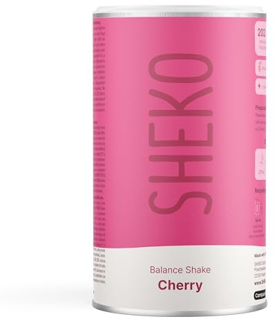 SHEKO Kirsche Mahlzeitersatz Shake - 20 Shakes pro Dose - Proteinreich, Glutenfrei & Natürlicher Geschmack - Diät Shakes zum Abnehmen