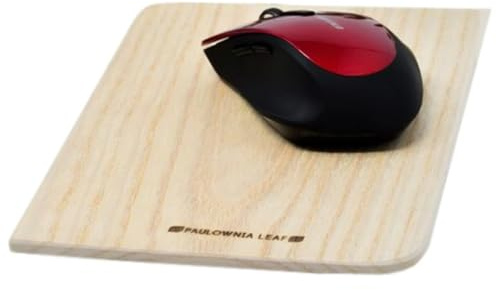 Kiri (paulownia japonais) Tapis de souris en bois – Fait à la main au Japon – Compatible avec souris de type balle et souris laser – 15,2 x 22,9 cm