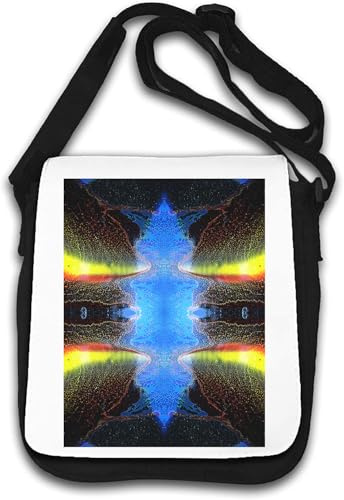 Shapeshifter Trippy Goa Art Umhängetasche weiß, weiß, Einheitsgröße