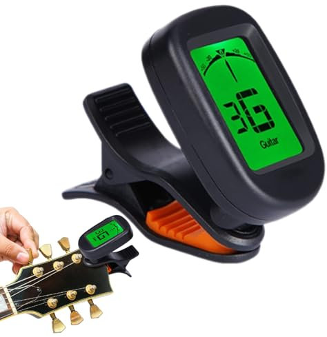 Elektronisches Stimmgerät für Ukulele mit großem Bildschirm, schwarz, leicht, digitales Gitarrenzubehör für Gitarre, Zither, Ukulele