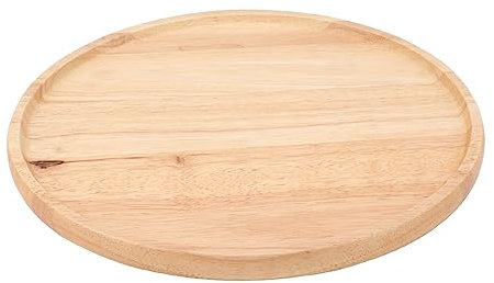 Large Wooden Tray Decoration Tablet Round Wood Serving Tray for Decoration, Coffee Table Kitchen Cabinet Cupboard Bathroom 30 X 30 Cm