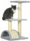 PawHut Kratzbaum 72 cm Katzenturm mit Plüschballen, Sisalstämme, Plattform, Kratzbrett mehrstöckiger Katzenkratzbaum, Kletterbaum, für mittelgroße Katzen, Hellgrau