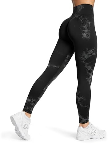 SMILODOX Leggings Damen Becci, Seamless High Waist Sporthose mit Scrunch, Batik-Effekt & Figurformender Kontur, elastisch & Blickdicht, ideal für Gym, Yoga, Training, Workout & Alltag
