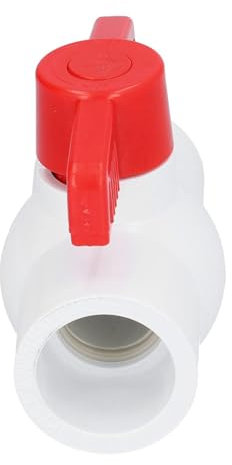 Vanne à Boisseau sphérique en PVC, diamètre du Trou, vanne d'arrêt à Embout Femelle en PVC, utilisée dans l'irrigation des piscines, la plomberie Commerciale et Les Aquariums Blanc 50mm