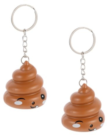 BESPORTBLE 2 Pendentifs Porte-CléS En Forme De Caca Lumineux Et Marrant En Plastique Pour CléS De Voiture Sac À Main Et Sac À Dos Accessoires Insolites Et Amusants