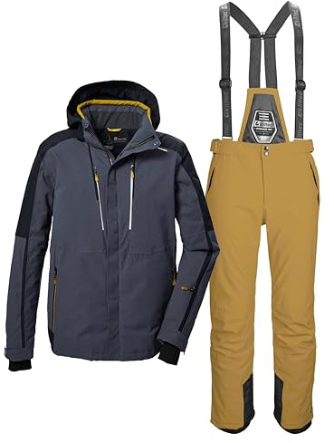 killtec Herren Skianzug - mit 10000mm Wassersäule, PFC frei aus Skijacke und Skihose - Farbwahl und Größenwahl