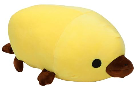 AMONIDA Juguete de Peluche de Pico de Pato, Animal de Peluche de Ornitorrinco, Pose Tumbada, Juguete de Ornitorrinco con Diseño Realista para Niños y Adultos, Decoración del Hogar (Yellow)