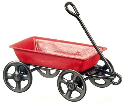 Melody Jane Puppenhaus Kleine Pull Along Rot Metall LKW Wagen Waggon Spielzeug Kinderzimmer