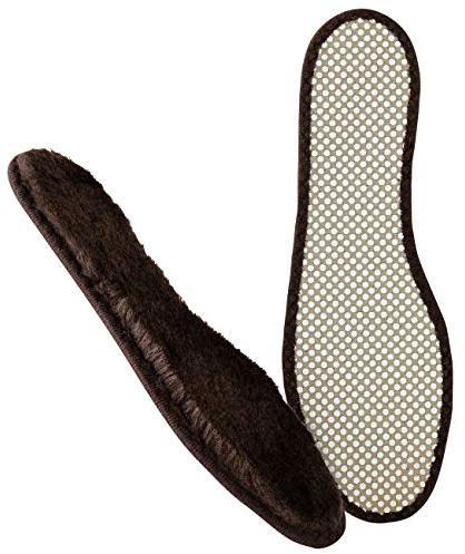 LAMBSKIN 1 Paar Kinder-Lammfell-Sohlen Premium aus extra dickem, echtem Fell, ultra wärmende Winter-Einlagen mit Kork-Isolierschicht, warme Thermosohle, Schaffell Schuheinlagen für Kids Gr. 33