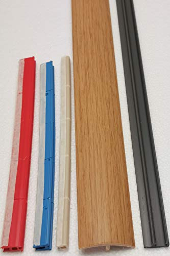 Laminated Threshold Strip Clip System 38mm x 90cm Multi-Height & Pivot Self Adhesive Easy Fit (Oak)