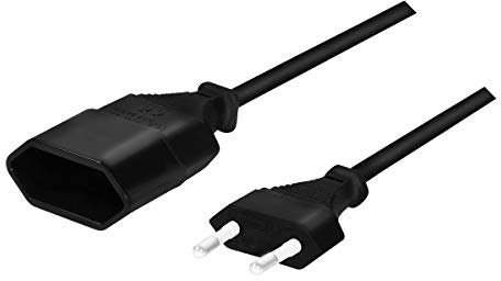 LogiLink CP123 Netzkabel Euro CEE 7/16 Stecker zu Buchse, 2m schwarz