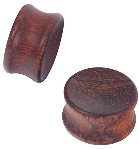 D&Min Jewelry Bubinga Holz Flesh Tunnel Plug Piercing Schmuck 28mm