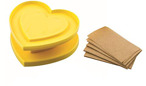 Silikomart | Kit For You, Herzform Ausstechformen + 80 Papierblätter, Farbe Gelb, Maße 76 x 72 mm, Made in Italy