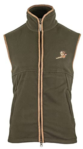 JACK PYKE Mens Countryman Fleece Gilet Pheasant Motif Deep, M, Dark Olive - Pheasant
