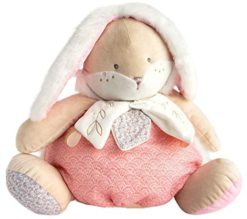 Doudou et Compagnie - Peluche Range-Pyjama Enfant - Lapin - 38 cm - Rose - Lapin de Sucre - DC3495
