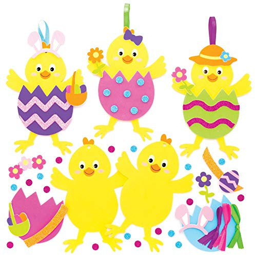 Baker Ross Easter Chick Mix & Match Decorations - Pack of 8, Easter Crafts, Craft For Kids (AT435)
