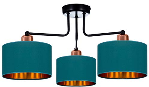 Home Deco Deckenlampe Türkis Vintage Modern E27 Designerlauchte 3-flammig N230-E3