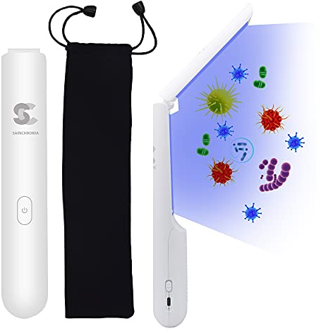 Sainchroma LED UV-C Portable Light, Handheld Surface Sanitizer, Foldable UV Disinfection Wand, for Household and Travel with Carry Bag.