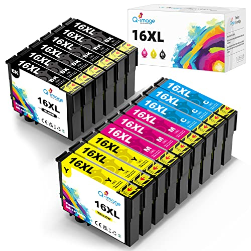 Q-image 16XL Tintenpatrone für Epson 16XL Multipack für Epson WF 2760 Patronen WF2630 WF2750 WF2660 WF2650 WF2540 WF2530 WF2010 WF2510 WF2520 (6 Schwarz,3 Cyan,3 Magenta,3 Gelb,15er-Pack)