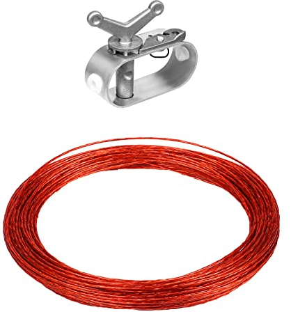 Luter 1 Stück Draht-Spannseil und Winde Kit für Poolplane, 30m Drahtspannseil Pool Draht und Ratsche Kabelspanner zur Befestigung von Oberirdischen Poolabdeckungen Winter (Rot)