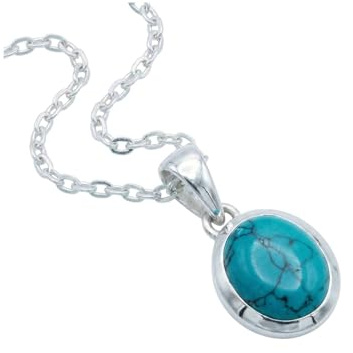 mantraroma Kette mit Anhänger Silber 925 echt | echtes Silber, echte Steine zur Auswahl, Kettenanhänger am Silberkette, Länge wählbar, handarbeit, im Geschenkbeutel