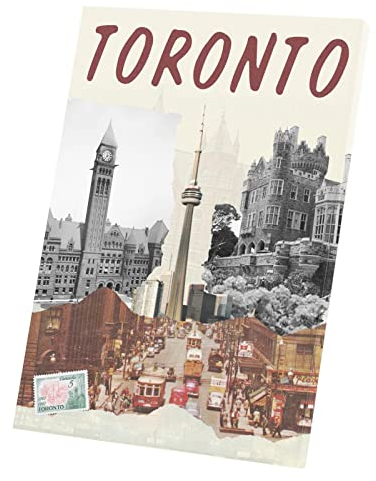 Fabulous Druck auf Leinwand Toronto Collage Reisen Kanada Postkarte (30 cm x 42 cm)