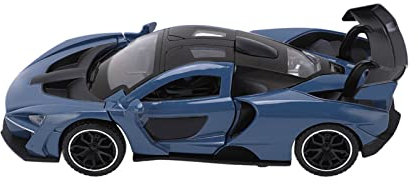 Alomejor 1/32 Diecast Model Car Sound and Light Return Force Spielzeugauto für 3+ für Kinder Car Lovers Collection(Blau)