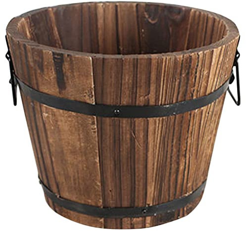 Yardwe Seau à Fleurs Bois Rustique Jardinière Rétro pour Plantes Succulentes Conteneur De Plantation Multifonctionnel pour Étagères Et Jardins Intérieurs