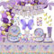 XJLANTTE 213 Pezzi Decorazioni Farfalla Viola - Include Piatti, Tazze, Tovaglia, Palloncino, Striscione Compleanno Farfalla, Adesivi Farfalla, Set Ali Farfalla