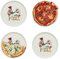 KHG 4er Set Pizzateller, extra groß mit 30cm Durchmesser in Chefkoch Print, perfekt für Gastro und Zuhause, hochwertiges Porzellan, Spühlmaschinengeeignet & perfekt Stapelbar