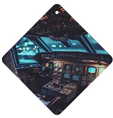 Airplane Cockpit Car Air Fresheners Hanging Car Aromatherapy Tablets Air Freshener Fragrance Scented Cards with Rope for Car Interior Decor 6pcs