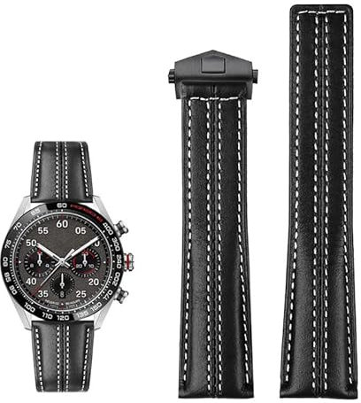 IOTUP 22mm Echtes leder armband für Tag Heuer Uhr Carrera Monaco Männer Band Uhr Kuh Leder falten schnalle, 22 mm, Achat