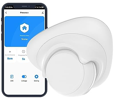 Human Presence Sensor,Tuya Zigbee Millimeter Radar Wave Presence Detection Sensor,Requires TUYA HUB,Support Home Asssistant Zigbee2mqtt,Sensing Human Movement and Static Presence