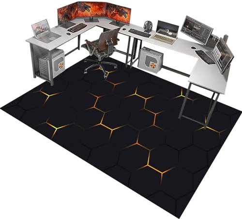 Alfombrilla Gaming de Suelo Alfombrilla para Silla para Suelos Duros, Protector Suelo Silla Ruedas Alfombra para Silla de Oficina Tapete Protector para Suelo Alfombra Suelo Gaming 140 x 160 cm