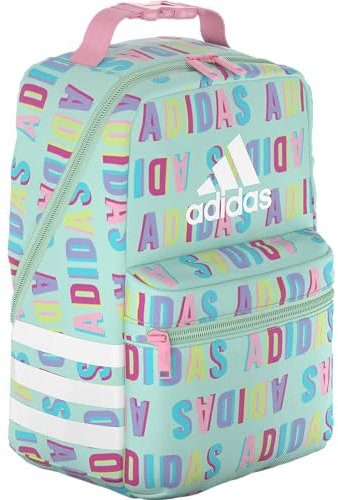 adidas Santiago - Lonchera aislada Hall Pass Semi Flash Aqua/Pink Spark, Hall Pass Semi Flash Aqua/Pink Spark, talla única, bolsa de almuerzo aislada Santiago