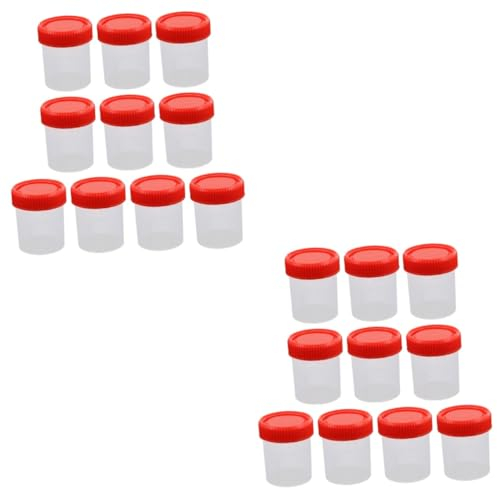 Mobestech 20pièces Tasses Échantillonnage Pour Urines Avec Couvercles Étanches Pour Tests Et Inspections Laboratoire